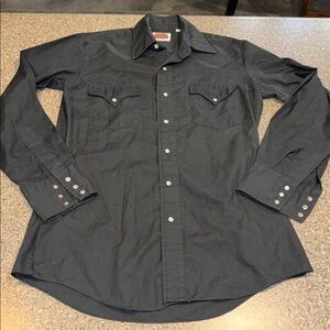 Women's vintage Black western Shirt pearl snap